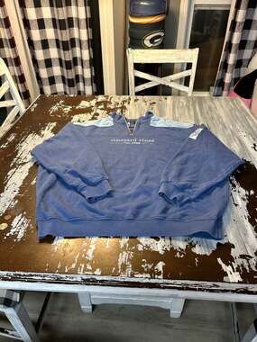 Vintage Vineyard Vines Martha's Vineyard Quarter Zip Sweatshirt Blue XL